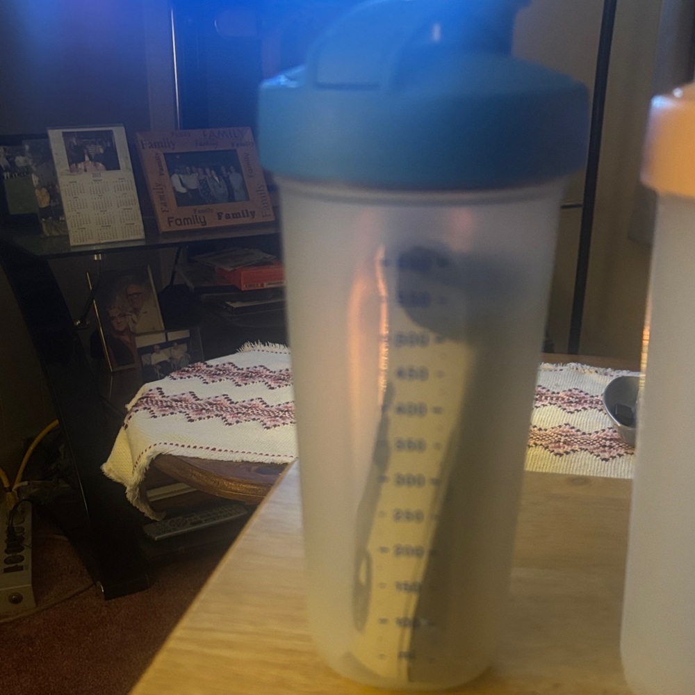 Blue and Clear quick Shaker Bottle